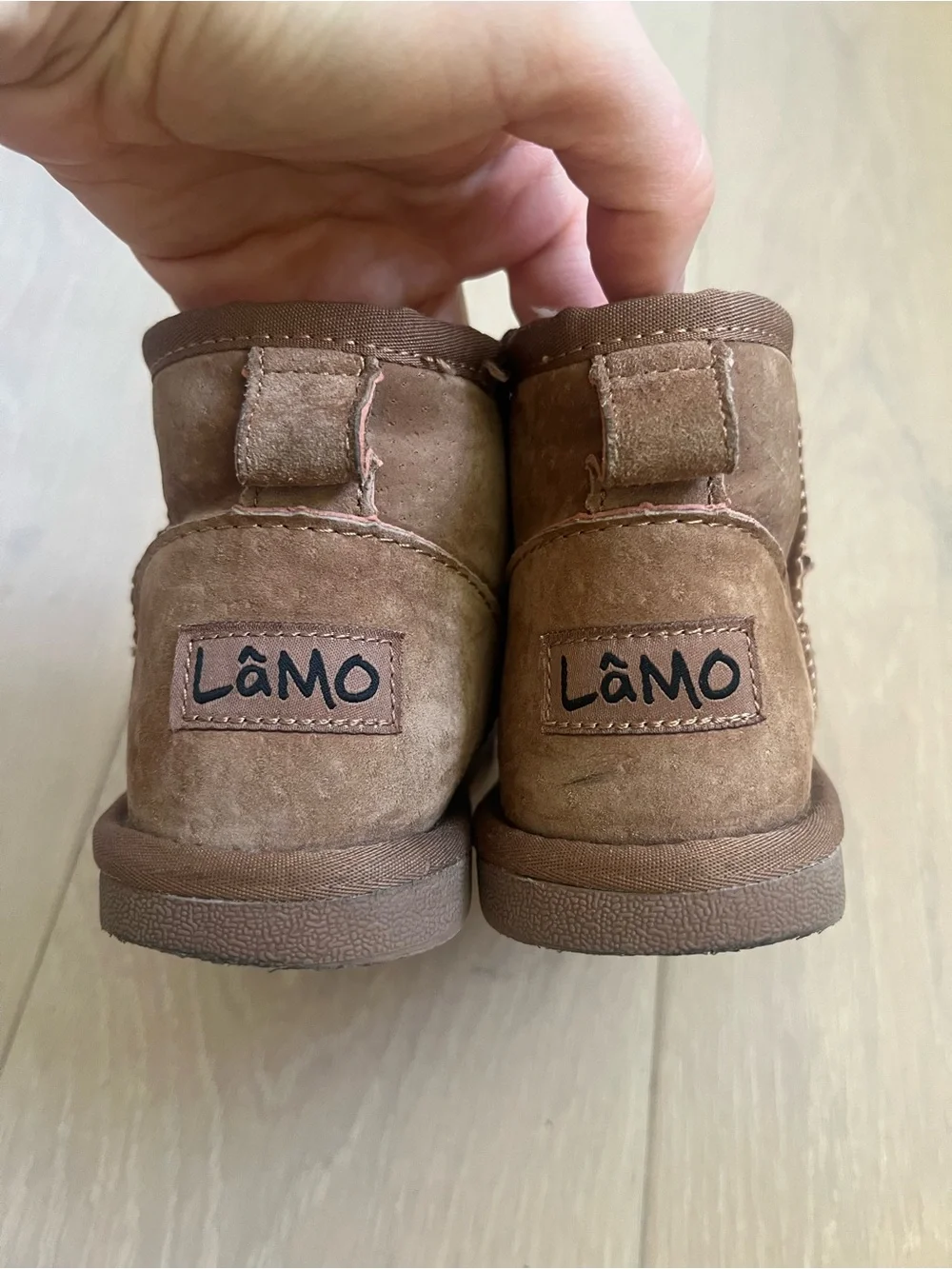 Lamo Brown Suede Shearling Booties